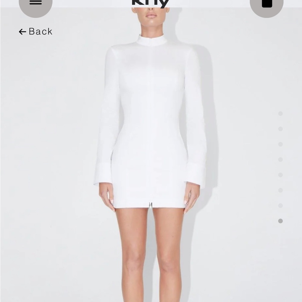 KHY Elegant Cotton White Long Sleeve Dress